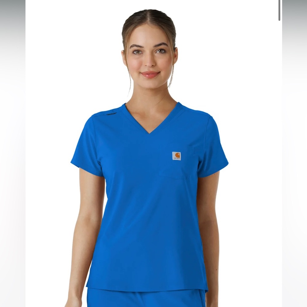 Carhartt Force Cross-Flex Women's Tuck-In Scrub Top - Royal